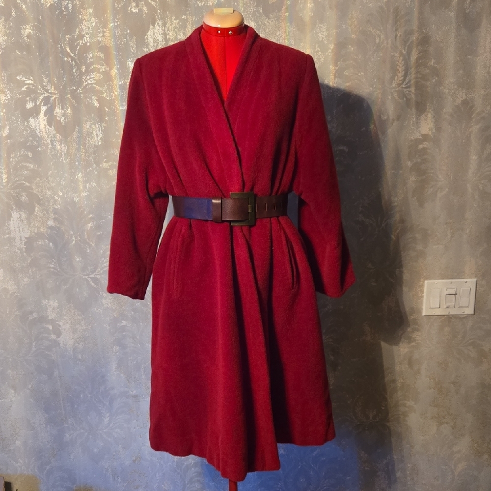 Elegant Vintage Antonio Baldan Wool Red Coat